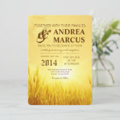 5x7 Sunrise Tarwe Country Rusti Huwelijksuitnodigi Kaart (Staand voorkant)