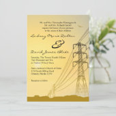 5x7 Sunset Powerlines voor het uitnodigen van brui Kaart (Staand voorkant)