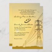 5x7 Sunset Powerlines voor het uitnodigen van brui Kaart (Voorkant / Achterkant)