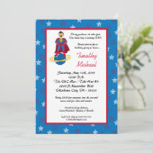 5x7 Super Hero Kind Boy Birthday Party Invitation Kaart (Staand voorkant)