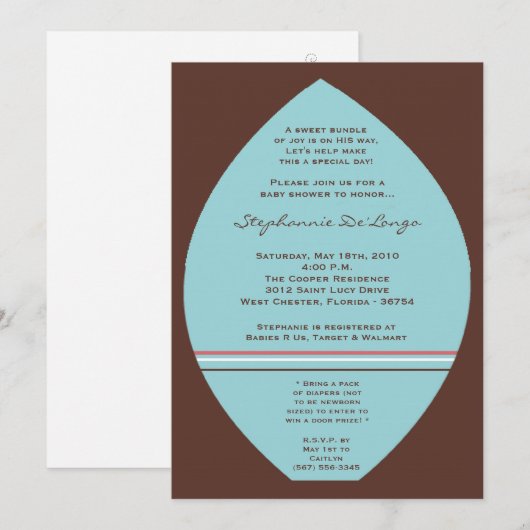 5x7 Surfer Baby Board Baby shower Uitnodiging (Voorkant / Achterkant)