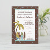 5x7 Surfer Baby Boards Baby shower Uitnodiging (Staand voorkant)