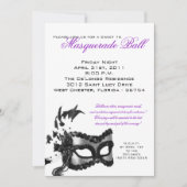 5x7 Sweet 16 Masquerade Ball Birthday Uitnodiging (Voorkant)