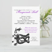 5x7 Sweet 16 Masquerade Ball Birthday Uitnodiging (Staand voorkant)