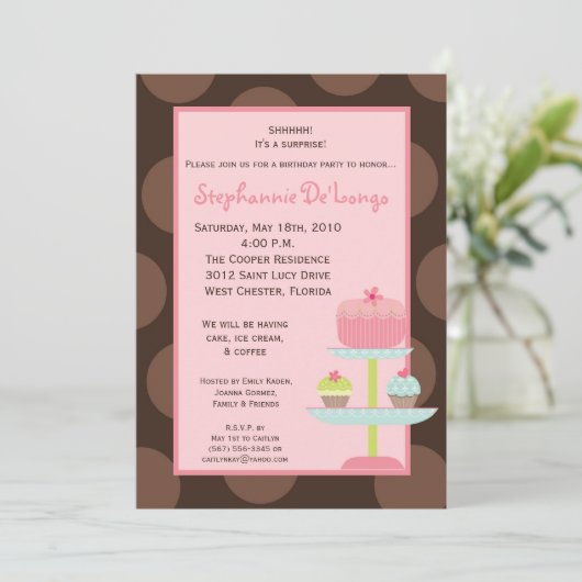 5x7 Sweet Treatbeker Birthday Uitnodiging (Staand voorkant)