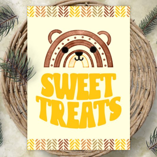 5x7 Sweets Boho Woodland Beer Verjaardags Desserts Poster