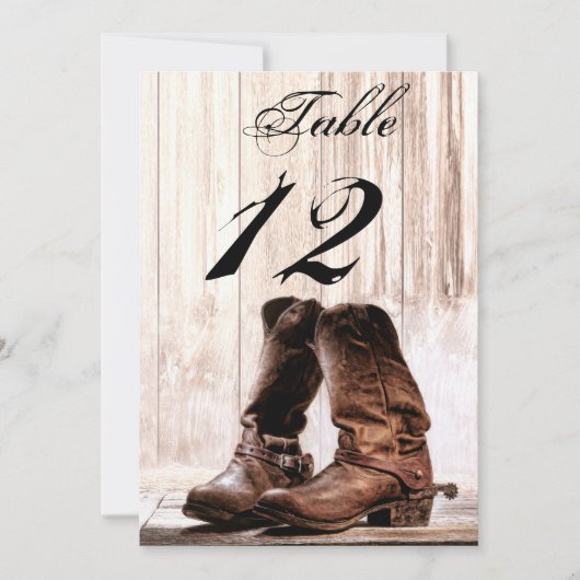 5x7 tabelnummer Cardboots country rustige western Kaart (Voorkant)