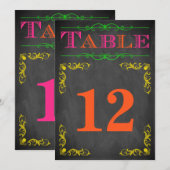 5x7 tabelnummer kaart | Neon Chalkboard (Voorkant / Achterkant)