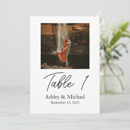 5x7 tabelnummer met foto kaart (Staand voorkant)