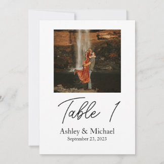 5x7 tabelnummer met foto kaart