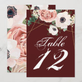 5x7 Tabelnummerkaart Geometrische tuinwijn Kaart (Voorkant / Achterkant)