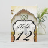 5x7 Tafel Nummerkaart Sunset Schuur Landelijk Rust Kaart (Staand voorkant)