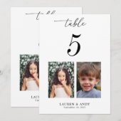 5x7 Tafelnummer 5 Bruiloft met Kindertijd Foto's (Voorkant / Achterkant)