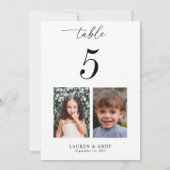 5x7 Tafelnummer 5 Huwelijk met Kindertijd Foto's (Achterkant)