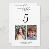 5x7 Tafelnummer 5 Huwelijk met Kindertijd Foto's (Voorkant / Achterkant)