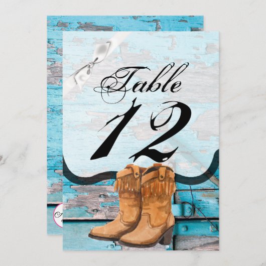 5x7 Tafelnummer Kaart Blauw Hout Schuur Deurlaarze (Voorkant / Achterkant)