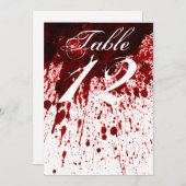 5x7 Tafelnummer Kaart Bloed Splatter Vampier Gothi (Voorkant / Achterkant)