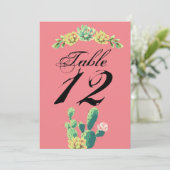 5x7 Tafelnummer Kaart Boheemse Cactus Succulenten (Staand voorkant)