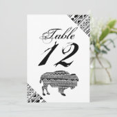 5x7 Tafelnummer Kaart Boho Buffalo Tribal Pattern (Staand voorkant)