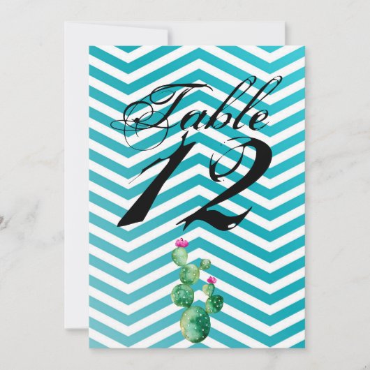 5x7 Tafelnummer Kaart Boho Cacti Cactus Succulent (Voorkant)