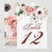 5x7 Tafelnummer Kaart Geometrische Tuin Roos Anemo (Voorkant / Achterkant)