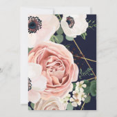 5x7 Tafelnummer Kaart Geometrische Tuin Roos Navy (Achterkant)