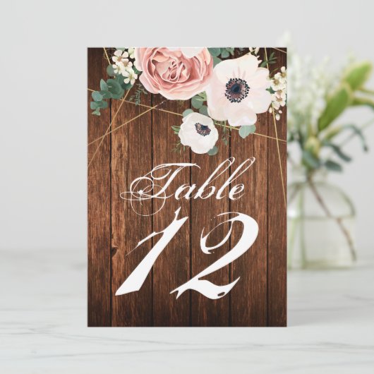 5x7 Tafelnummer Kaart Geometrische Tuin Roos Schuu (Staand voorkant)