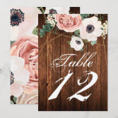 5x7 Tafelnummer Kaart Geometrische Tuin Roos Schuu (Voorkant / Achterkant)