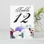 5x7 Tafelnummer Kaart Lavendel Hibiscus op Wit (Staand voorkant)