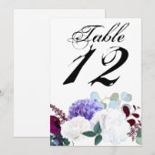 5x7 Tafelnummer Kaart Lavendel Hibiscus op Wit (Voorkant / Achterkant)