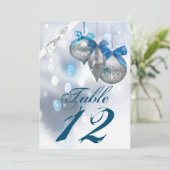 5x7 Tafelnummer Kaart Ornamenten Sneeuwvlokken Sno (Staand voorkant)