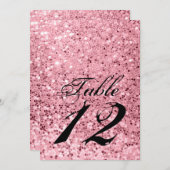 5x7 Tafelnummer Kaart Roos Gold Glitter (Voorkant / Achterkant)