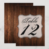 5x7 Tafelnummer Kaart Schuur Hout Country Rustiek (Voorkant / Achterkant)