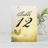 5x7 Tafelnummer Kaart Sunny Morning Boerderij Land (Staand voorkant)