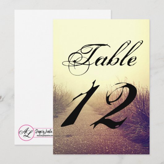 5x7 Tafelnummer Kaart Sunrise Pathway Walkway Path (Voorkant / Achterkant)