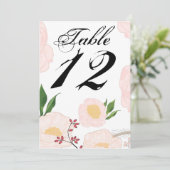 5x7 Tafelnummer Kaart Witte Bloemen op Wit (Staand voorkant)