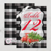 5x7 Tafelnummer Kaart XMAS Truck Kerstbuffel (Voorkant / Achterkant)