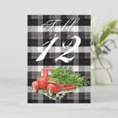 5x7 Tafelnummer Kaart XMAS Vrachtwagen Baffalo Pla (Staand voorkant)