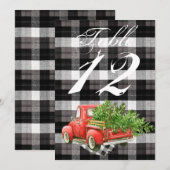 5x7 Tafelnummer Kaart XMAS Vrachtwagen Baffalo Pla (Voorkant / Achterkant)