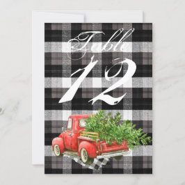 5x7 Tafelnummer Kaart XMAS Vrachtwagen Baffalo Pla