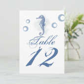 5x7 Tafelnummer Kaart Zeepaardje Zee Ocean Beach (Staand voorkant)