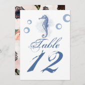 5x7 Tafelnummer Kaart Zeepaardje Zee Ocean Beach (Voorkant / Achterkant)