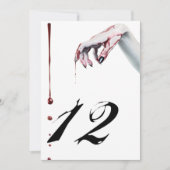 5x7 Tafelnummer Kaart zombie bloeddruppel vampier  (Voorkant)