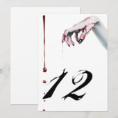 5x7 Tafelnummer Kaart zombie bloeddruppel vampier  (Voorkant / Achterkant)
