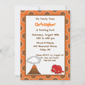 5x7 Tan Polkadot Dinosaur Birthday Invite Kaart (Voorkant)