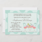 5x7 Tea Party Polka Dot Baby shower Invitation Kaart (Voorkant)