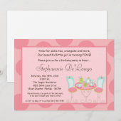 5x7 Tea Party Polka Dot Verjaardagsfeestje Uitnodi Kaart (Voorkant / Achterkant)