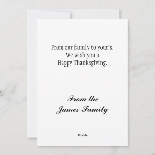 5x7 Thanksgiving Kaart (Achterkant)