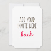5x7" Ticket-vormige uitnodiging afdrukken (Achterkant)