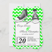 5x7 Tiener Sneakers Chevron Trouw Uitnodiging (Voorkant)